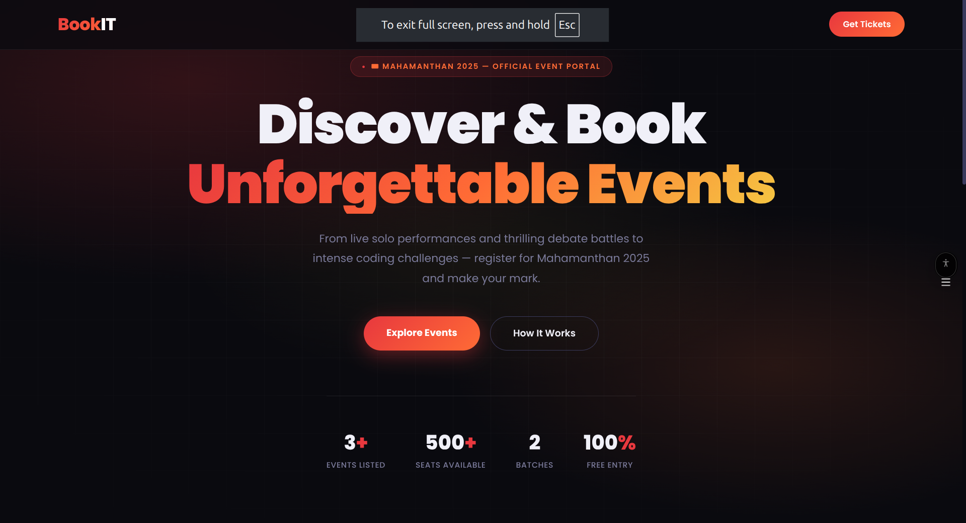 BookIT Event Portal